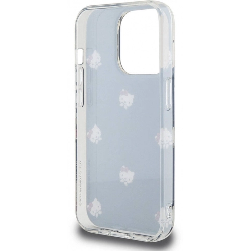 Apple iPhone 15 Pro Kılıf Hello Kitty Orjinal Lisanslı Elektroplating Kaplama Kabarcık Baskılı Kapak - Beyaz