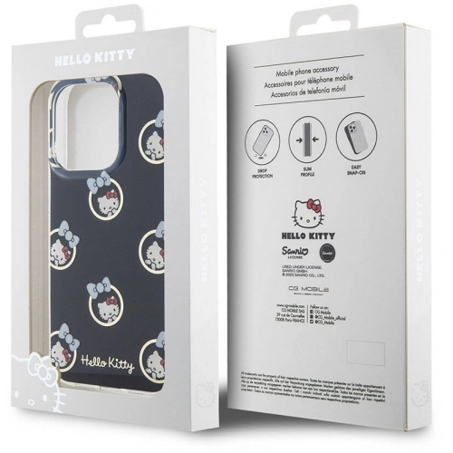 Apple iPhone 15 Pro Kılıf Hello Kitty Orjinal Lisanslı Elektroplating Kaplama Kabarcık Baskılı Kapak - Beyaz