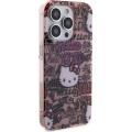 Apple iPhone 15 Pro Kılıf Hello Kitty Orjinal Lisanslı İkonik Logolu Etiket Graffiti Kapak - Beyaz