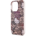 Apple iPhone 15 Pro Kılıf Hello Kitty Orjinal Lisanslı İkonik Logolu Etiket Graffiti Kapak - Beyaz