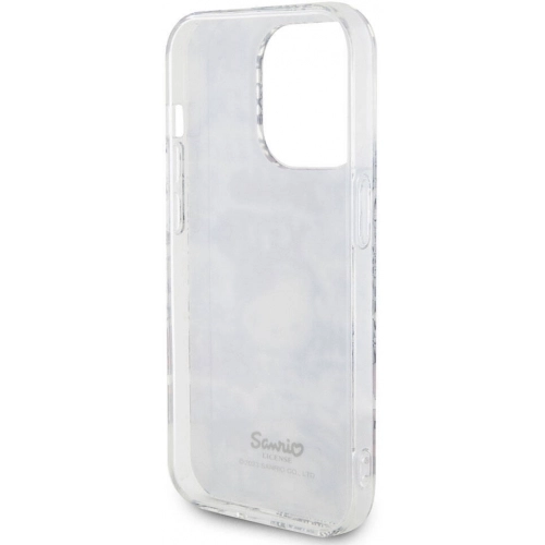 Apple iPhone 15 Pro Kılıf Hello Kitty Orjinal Lisanslı İkonik Logolu Etiket Graffiti Kapak - Beyaz