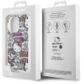 Apple iPhone 15 Pro Kılıf Hello Kitty Orjinal Lisanslı İkonik Logolu Etiket Graffiti Kapak - Beyaz