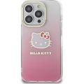 Apple iPhone 15 Pro Kılıf Hello Kitty Orjinal Lisanslı Yazı ve İkonik Logolu Elektroplating Kaplama Gradyan Kapak - Mor