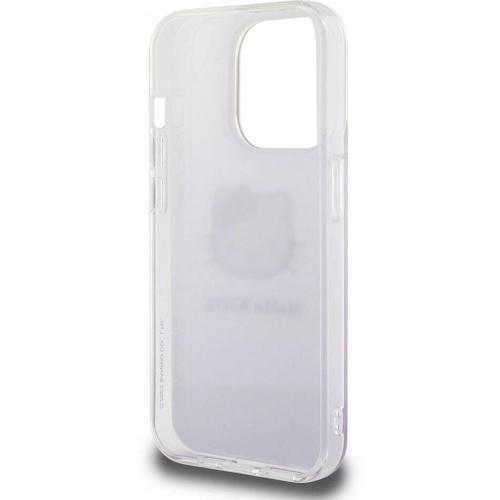 Apple iPhone 15 Pro Kılıf Hello Kitty Orjinal Lisanslı Yazı ve İkonik Logolu Elektroplating Kaplama Gradyan Kapak - Mor