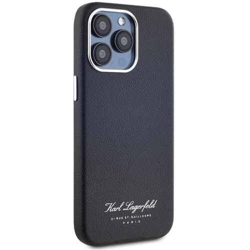 Apple iPhone 15 Pro (6.1) Kılıf Karl Lagerfeld Orjinal Lisanslı KL Yazılı Hotel Kapak - Siyah