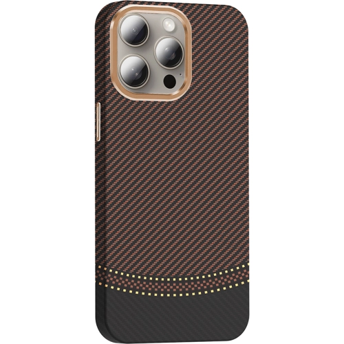 Apple iPhone 15 Pro (6.1) ile Uyumlu Kılıf MagSafe Şarj Özellikli Karbon Fiber Görünümlü Gros Kapak - Lacivert