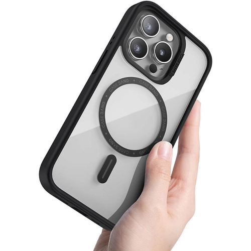 Apple iPhone 15 Pro (6.1) Kılıf Magsafe Şarj Özellikli Casebang Body Frame Kapak - Siyah