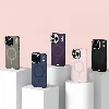 Apple iPhone 15 Pro (6.1) Kılıf Magsafe Şarj Özellikli Kamera Standlı Silikon Youngkit Bitty Cream Kapak - Mavi
