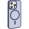 Apple iPhone 15 Pro (6.1) Kılıf Magsafe Şarj Özellikli Renkli Mat Arka Yüzey Sio Kapak - Lacivert