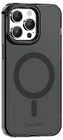 Apple iPhone 15 Pro (6.1) Kılıf Magsafe Şarj Özellikli Saydam Arka Yüzey Recci Crystal Color Serisi Kapak - Siyah