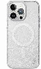 Apple iPhone 15 Pro (6.1) Kılıf Magsafe Şarj Özellikli Simli Arka Yüzey Coehl Lumino Kapak - Gümüş
