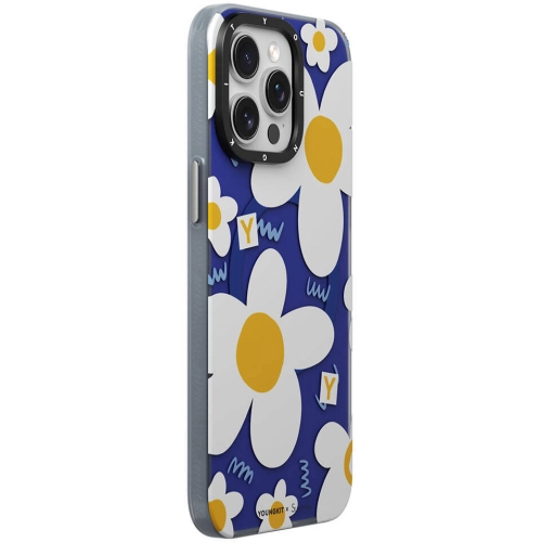 Apple iPhone 15 Pro (6.1) Kılıf Magsafe Şarj Özellikli Sunshine Tasarımlı Youngkit Spring Breeze Serisi Kapak - Beyaz