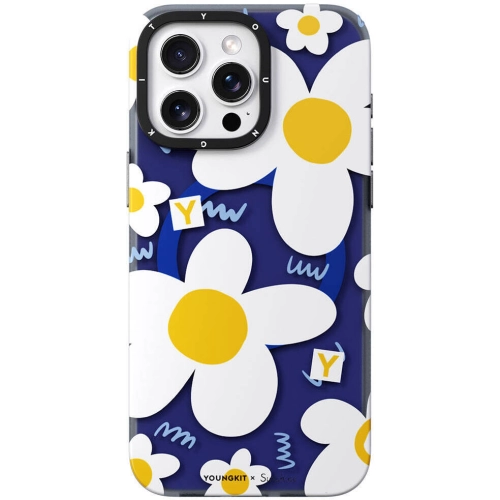 Apple iPhone 15 Pro (6.1) Kılıf Magsafe Şarj Özellikli Sunshine Tasarımlı Youngkit Spring Breeze Serisi Kapak - Beyaz