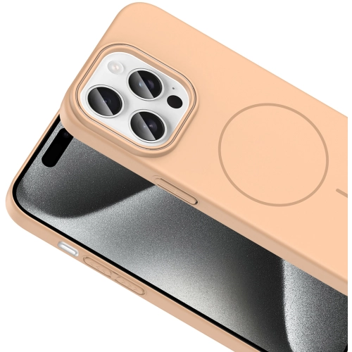 Apple iPhone 15 Pro (6.1) ile Uyumlu Kılıf Magsafe Şarj Özellikli Ruby Silikon Kapak - Siyah