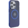 Apple iPhone 15 Pro (6.1) Kılıf Mercedes Benz Orjinal Lisanslı Magsafe Şarj Özellikli Çift Katmanlı Mavi Yıldız Desenli Kapak - Mavi