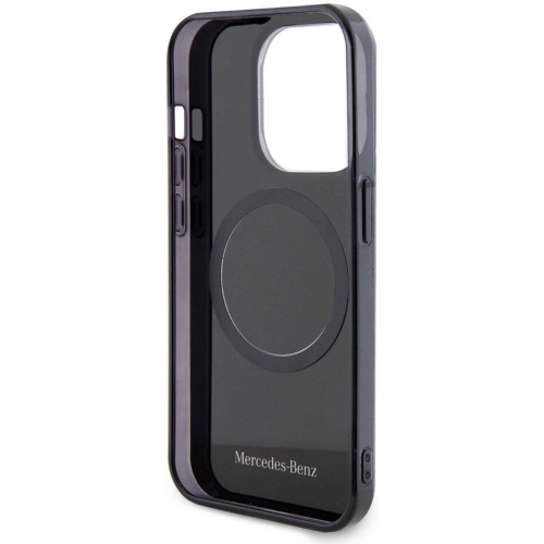 Apple iPhone 15 Pro (6.1) Kılıf Mercedes Benz Orjinal Lisanslı Magsafe Şarj Özellikli Çift Katmanlı Paralel Çizgi Desenli Kapak - Beyaz