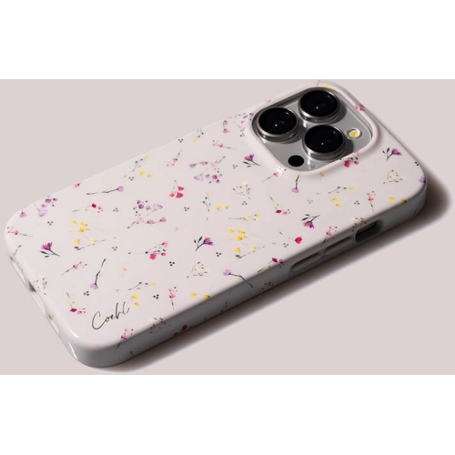 Apple iPhone 15 Pro (6.1) Kılıf Mini Çayır Çiçekleri Desenli Coehl Prairie Kapak - Lacivert