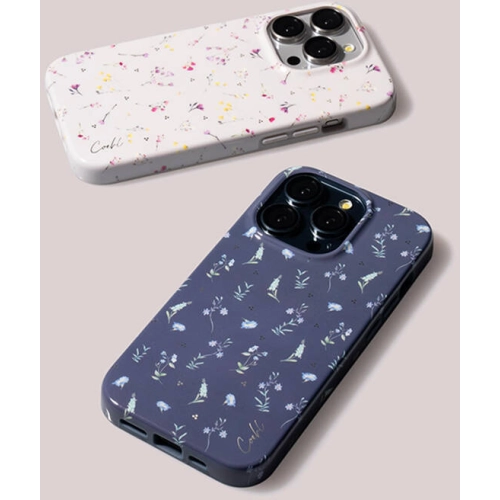 Apple iPhone 15 Pro (6.1) Kılıf Mini Çayır Çiçekleri Desenli Coehl Prairie Kapak - Lacivert