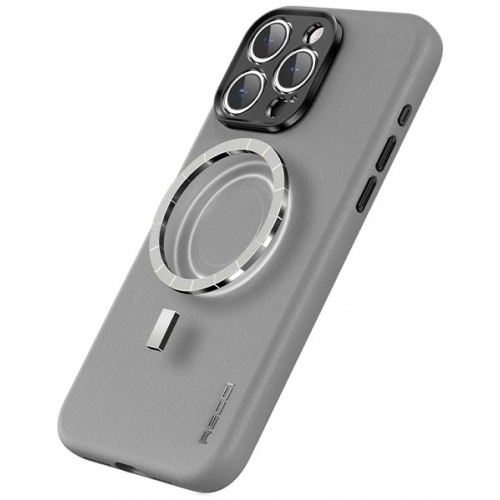 Apple iPhone 15 Pro (6.1) Kılıf Recci Magsafe Şarj Özellikli Kamera Korumalı Explore Serisi Kapak - Gri