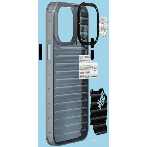 Apple iPhone 15 Pro Kılıf Şeffaf Renkli Tasarım YoungKit Fluorite Serisi Kapak - Siyah