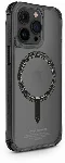 Apple iPhone 15 Pro Kılıf SkinArma Şeffaf Airbag Tasarımlı Magsafe Şarj Özellikli Saido Kapak - Siyah