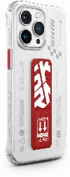 Apple iPhone 15 Pro Kılıf SkinArma Standlı Şeffaf Tasarımlı Apex Kapak - Kırmızı