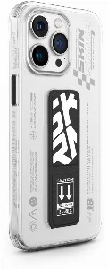 Apple iPhone 15 Pro Kılıf SkinArma Standlı Şeffaf Tasarımlı Apex Kapak - Siyah