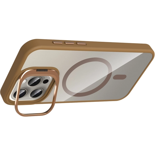 Apple iPhone 15 Pro (6.1) Kılıf Standlı ve Kamera Lens Hediyeli M-Safe Şarj Özellikli Etro Kapak - Lacivert