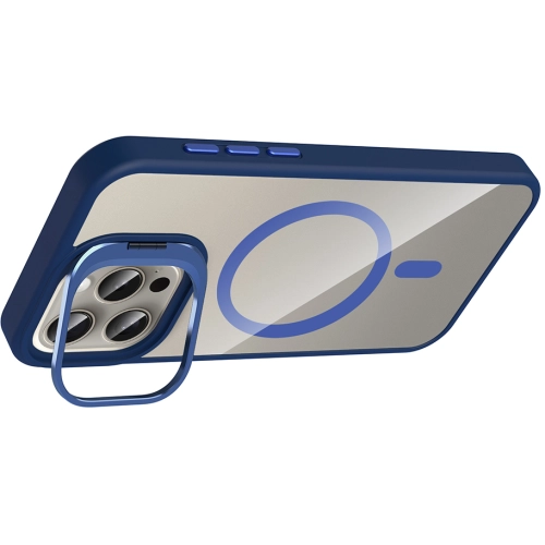 Apple iPhone 15 Pro (6.1) Kılıf Standlı ve Kamera Lens Hediyeli M-Safe Şarj Özellikli Etro Kapak - Desert Titanyum