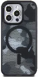 Apple iPhone 15 Pro (6.1) Kılıf TUMI Orjinal Lisanslı Magsafe Şarj Özellikli Buzlanmış Saydam Ağ Kamuflajı Desenli Kapak - Siyah