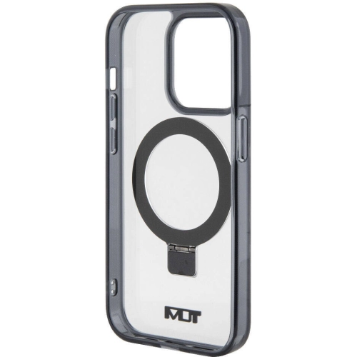 Apple iPhone 15 Pro (6.1) Kılıf TUMI Orjinal Lisanslı Magsafe Şarj Özellikli Metal Logolu Ring Standlı Silikon Kapak - Beyaz