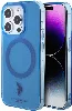 Apple iPhone 15 Pro (6.1) Kılıf U.S. Polo Assn. Orjinal Lisanslı Magsafe Şarj Özellikli Transparan Tasarım Kapak - Mavi
