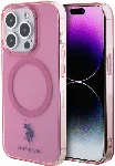 Apple iPhone 15 Pro (6.1) Kılıf U.S. Polo Assn. Orjinal Lisanslı Magsafe Şarj Özellikli Transparan Tasarım Kapak - Pembe
