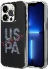 Apple iPhone 15 Pro (6.1) Kılıf U.S. Polo Assn. Orjinal Lisanslı Simli Parlak Alfabe Tasarım Kapak - Siyah