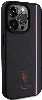 Apple iPhone 15 Pro (6.1) Kılıf U.S. Polo Assn. Orjinal Lisanslı Üç Renk Şerit Tasarımlı Baskı Logolu Kapak - Siyah