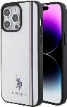 Apple iPhone 15 Pro (6.1) Kılıf U.S. Polo Assn. Orjinal Lisanslı Üç Renk Şerit Tasarımlı Baskı Logolu Kapak - Beyaz