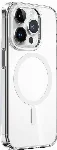 Apple iPhone 15 Pro (6.1) Kılıf Wiwu ZYS-013 Magsafe Şarj Özellikli Renkli Kamera Çerçeveli Şeffaf Jelly Kapak - Beyaz