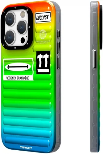 Apple iPhone 15 Pro Kılıf YoungKit The Secret Color Serisi Kapak - Yeşil