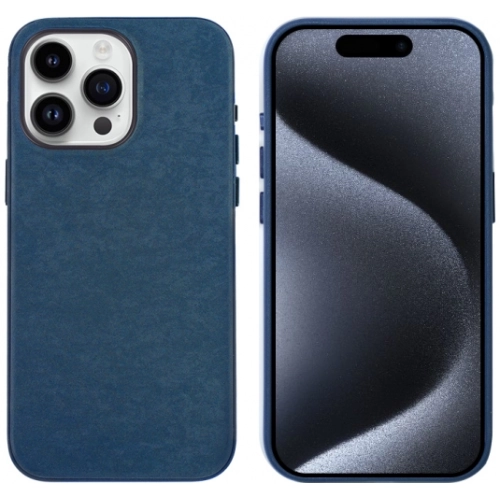 Apple iPhone 15 Pro Kılıf Zore PU Suni Deri Mimoza Kapak - Siyah