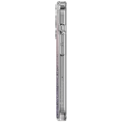 Apple iPhone 15 Pro Magsafe Şarj Özellikli Parlayan Simli Şeffaf Switcheasy Starfield-M Kapak - Mavi