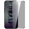 Apple iPhone 15 Pro Max (6.7) Karartmalı Hayalet Ekran Koruyucu Tam Kaplayan Kor Privacy Kırılmaz Cam - Siyah