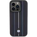 Apple iPhone 15 Pro Max (6.7) Kılıf BMW Deri Görünümlü Blue Lines Orijinal Lisanslı Kapak - Siyah