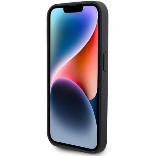 Apple iPhone 15 Pro Max (6.7) Kılıf BMW Deri Görünümlü Blue Lines Orijinal Lisanslı Kapak - Siyah