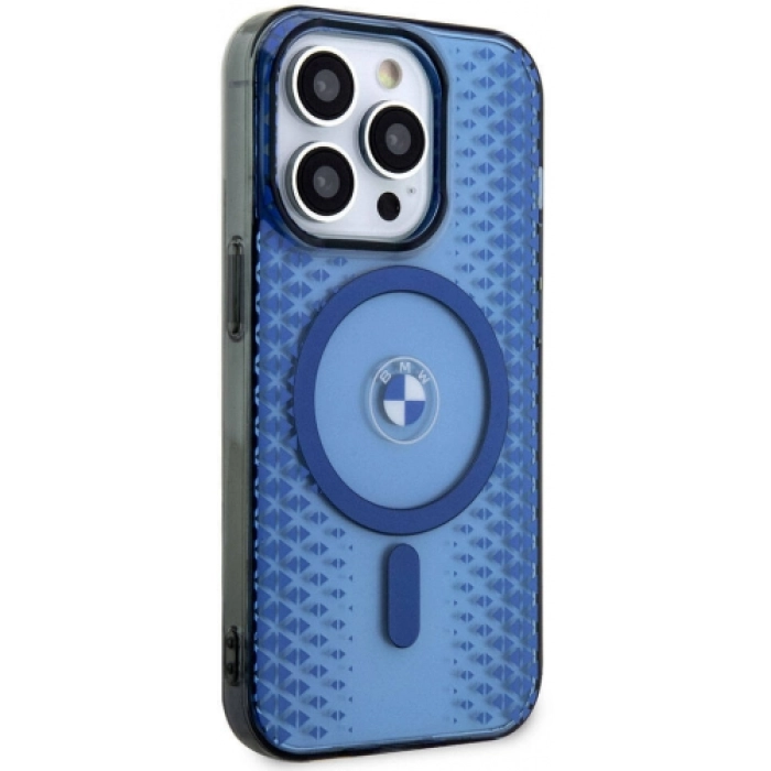 Apple iPhone 15 Pro Max (6.7) Kılıf BMW Magsafe Şarj Özellikli Transparan IML Signature Orjinal Lisanslı Kapak - Mavi