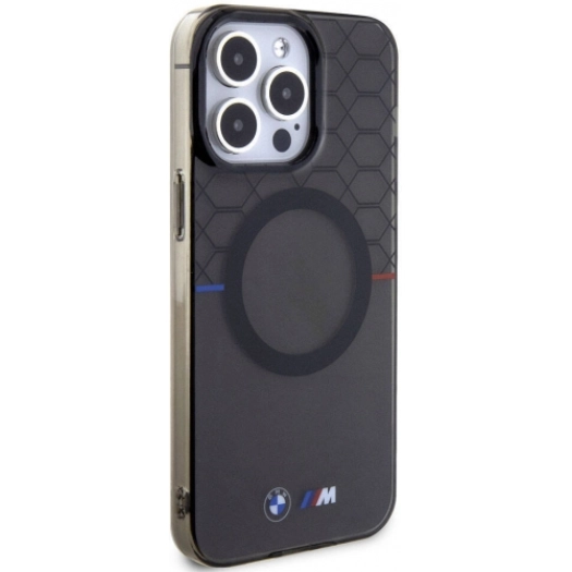 Apple iPhone 15 Pro Max (6.7) Kılıf BMW Magsafe Şarj Özellikli Transparan M Dizayn Orjinal Lisanslı Kapak - Gri