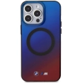 Apple iPhone 15 Pro Max (6.7) Kılıf BMW Magsafe Şarj Özellikli Transparan Renk Geçişli Dizayn Orjinal Lisanslı Kapak - Mavi-Kırmızı