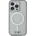 Apple iPhone 15 Pro Max (6.7) Kılıf BMW Magsafe Şarj Özellikli Transparan Silver Ring Orjinal Lisanslı Kapak - Şeffaf