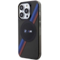 Apple iPhone 15 Pro Max (6.7) Kılıf BMW Magsafe Şarj Özellikli Transparan Tricolor Stripes Orjinal Lisanslı Kapak - Gri