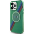 Apple iPhone 15 Pro Max (6.7) Kılıf BMW Magsafe Şarj Özellikli Transparan Tricolor Stripes Orjinal Lisanslı Kapak - Gri