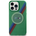Apple iPhone 15 Pro Max (6.7) Kılıf BMW Magsafe Şarj Özellikli Transparan Tricolor Stripes Orjinal Lisanslı Kapak - Gri